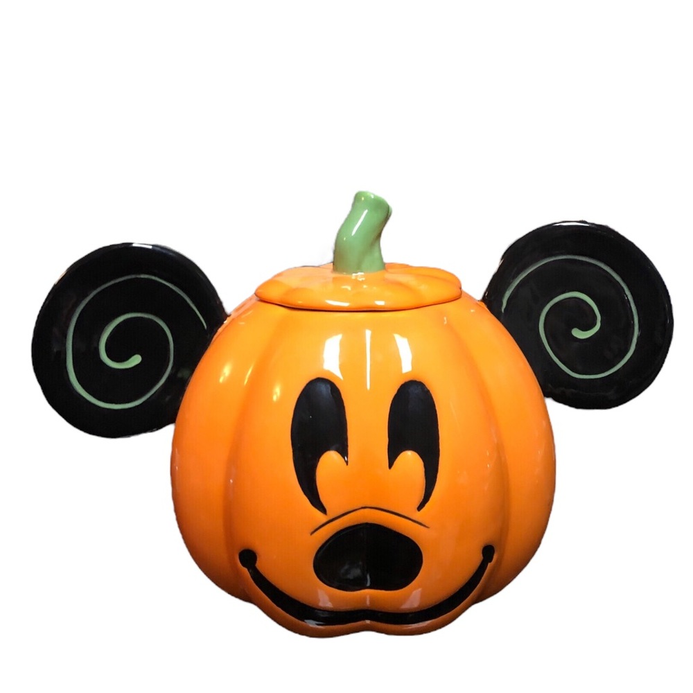 Mickey Mouse pumpkin cookie jar Disney Halloween canister NEW - Picture 11 of 11
